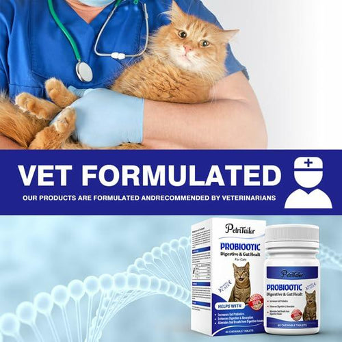 Load image into Gallery viewer, PetriTailor Probiotics for Cats Digestive Enzymes Prebiotics Gut Immune Support
