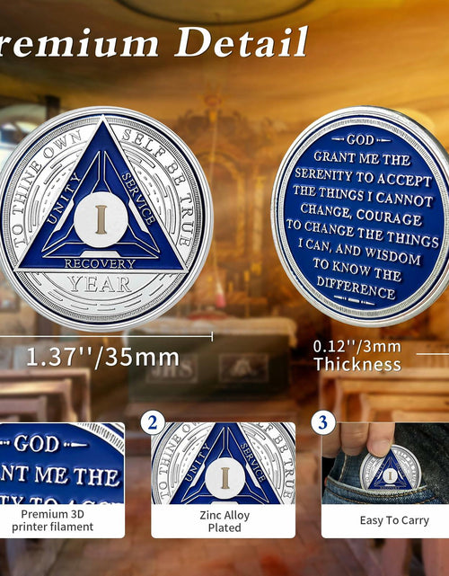 Load image into Gallery viewer, Recovery Triangle Sobriety Coin Silver Roman Numeral Size 1-40 NA AA
