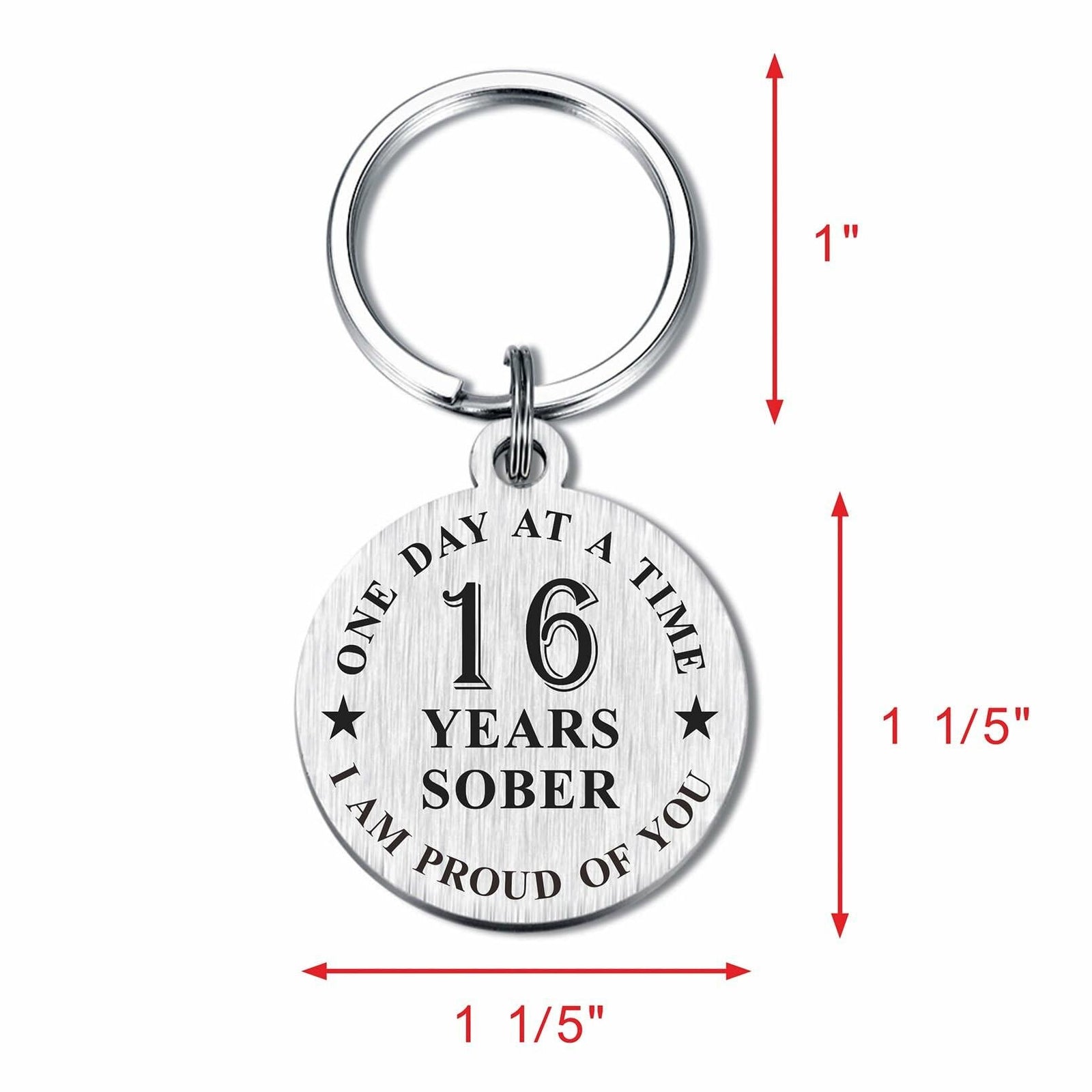 Alotozo 16 Year Sobriety Keychain AA Recovery Gift Men Women