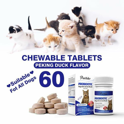 Load image into Gallery viewer, PetriTailor Probiotics for Cats Digestive Enzymes Prebiotics Gut Immune Support
