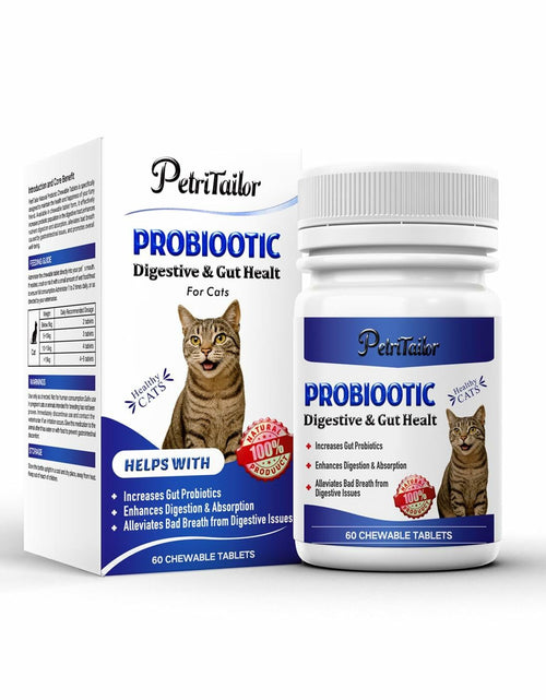 Load image into Gallery viewer, PetriTailor Probiotics for Cats Digestive Enzymes Prebiotics Gut Immune Support
