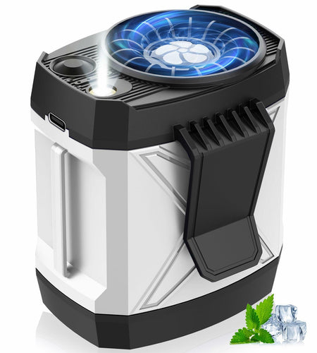 yiHuiya Portable Fan Under Shirt Waist Clip-On 4-Speed Rechargeable White