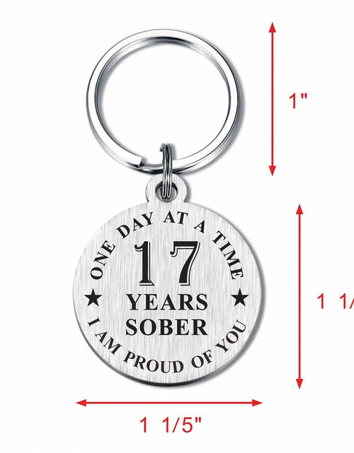 Load image into Gallery viewer, Alotozo 17 Year Sobriety Keychain AA Recovery Gift Men Women
