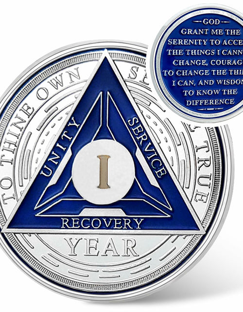 Load image into Gallery viewer, Recovery Triangle Sobriety Coin Silver Roman Numeral Size 1-40 NA AA
