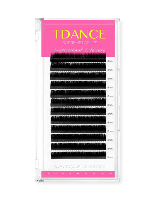 Load image into Gallery viewer, TDANCE Lash Extension Matte Black Curl D 0.15mm Thickness 19mm Size
