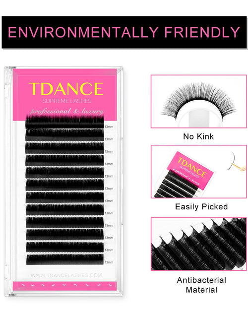 Load image into Gallery viewer, TDANCE Lash Extension Matte Black Curl D 0.15mm Thickness 19mm Size

