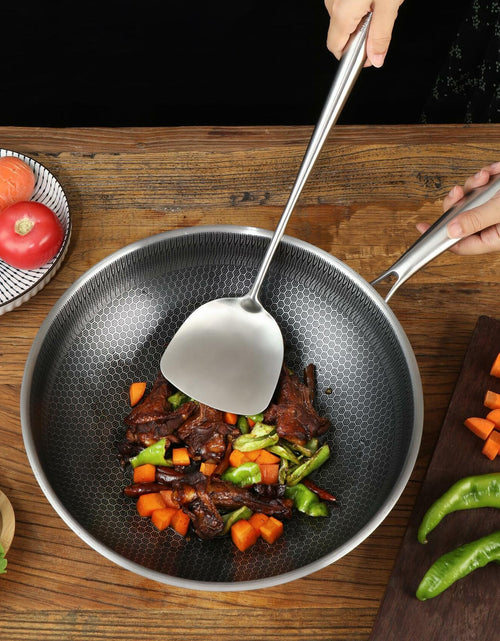 Load image into Gallery viewer, Generic Wok Spatula Set 17in 304 Stainless Steel Silver Asian Style
