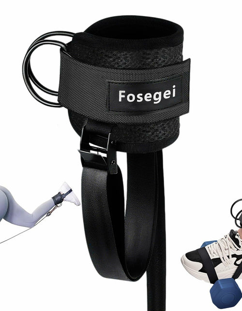 Load image into Gallery viewer, Fosegei Monkey Foot Ankle Straps Dumbbell Cable Machine Black Single
