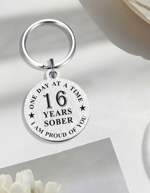 Load image into Gallery viewer, Alotozo 16 Year Sobriety Keychain AA Recovery Gift Men Women
