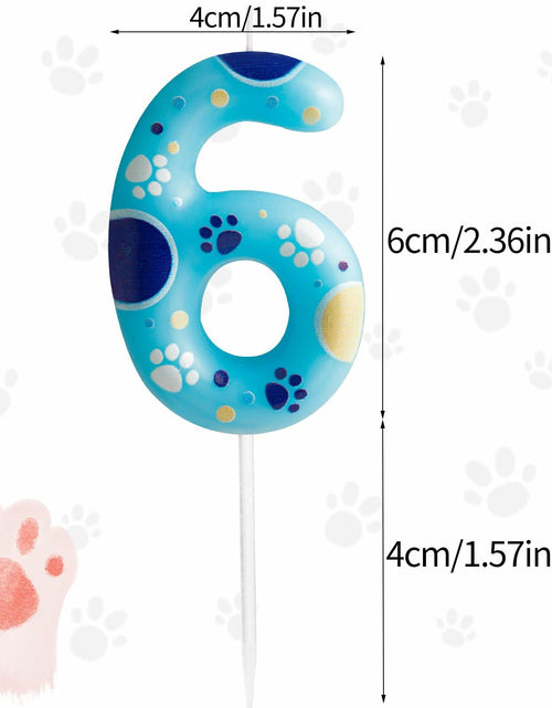 Load image into Gallery viewer, FUNCANDLE Blue Dog Paw Print Birthday Candle Number 2 Size 2 Blue
