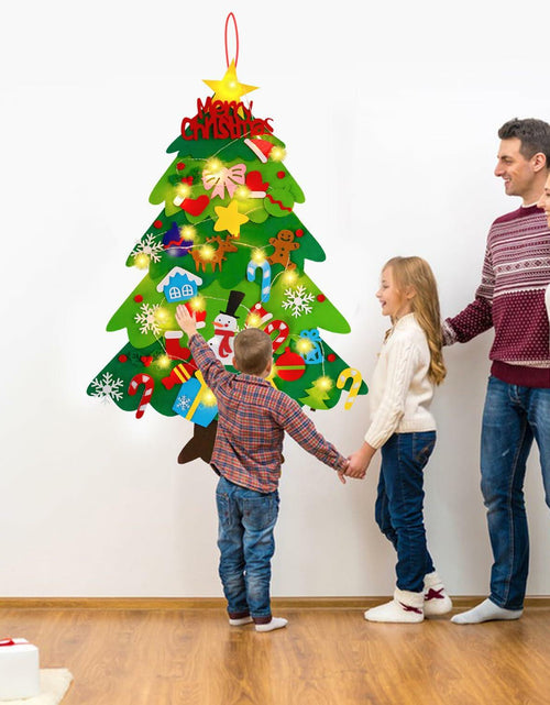 Load image into Gallery viewer, EMPOF Felt Christmas Tree 3.3ft DIY Set with Snowflake Lights &amp; 32 Ornaments
