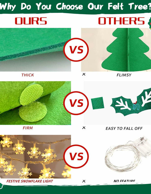 Load image into Gallery viewer, EMPOF Felt Christmas Tree 3.3ft DIY Set with Snowflake Lights &amp; 32 Ornaments
