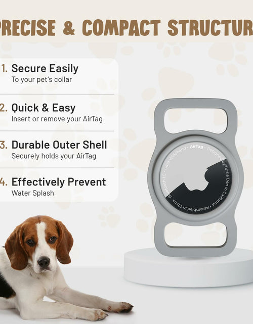 Load image into Gallery viewer, Turtle Den Airtag Dog Collar Holder Waterproof Rubber 2 Pack White
