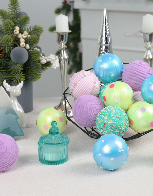Load image into Gallery viewer, SY Super Bang 15PCS Christmas Ornaments Set 8CM Macaroon Colorful Plastic
