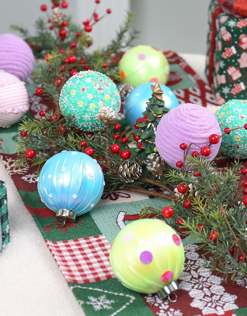 Load image into Gallery viewer, SY Super Bang 15PCS Christmas Ornaments Set 8CM Macaroon Colorful Plastic
