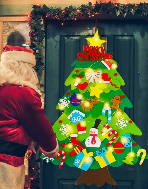 Load image into Gallery viewer, EMPOF Felt Christmas Tree 3.3ft DIY Set with Snowflake Lights &amp; 32 Ornaments

