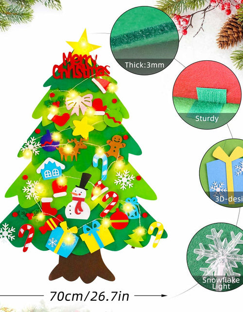 Load image into Gallery viewer, EMPOF Felt Christmas Tree 3.3ft DIY Set with Snowflake Lights &amp; 32 Ornaments
