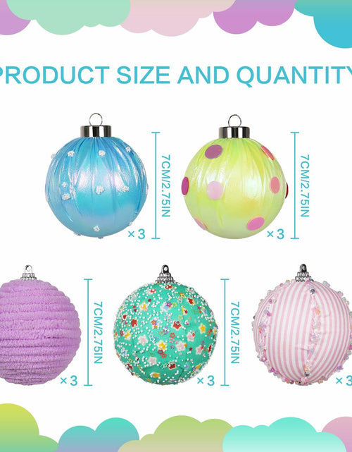 Load image into Gallery viewer, SY Super Bang 15PCS Christmas Ornaments Set 8CM Macaroon Colorful Plastic
