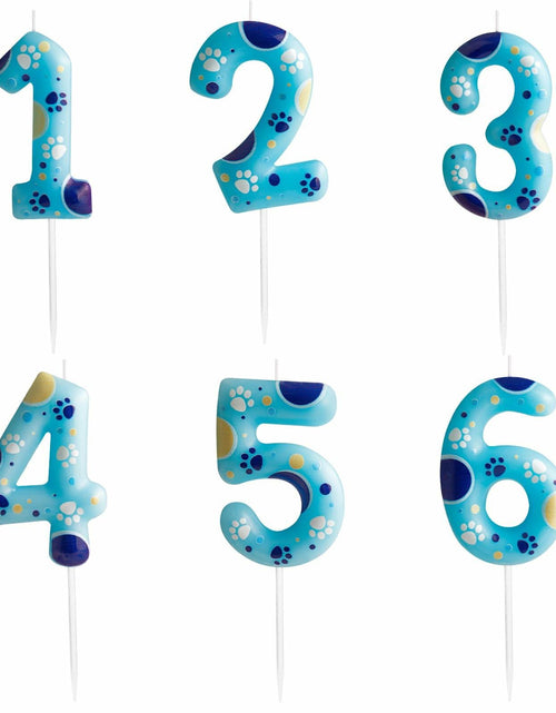 Load image into Gallery viewer, FUNCANDLE Blue Dog Paw Print Birthday Candle Number 2 Size 2 Blue
