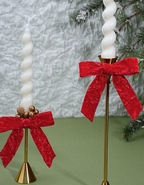 Load image into Gallery viewer, LaRibbons 24 Pcs Red Crinkled Velvet Bows 3.94x3.94 Vintage 1" Wide
