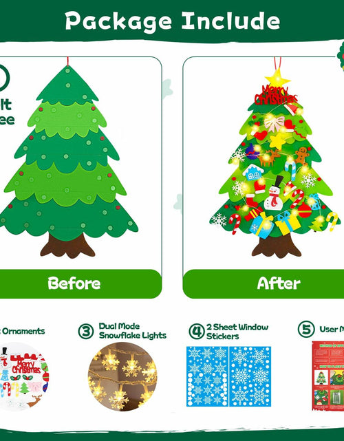 Load image into Gallery viewer, EMPOF Felt Christmas Tree 3.3ft DIY Set with Snowflake Lights &amp; 32 Ornaments
