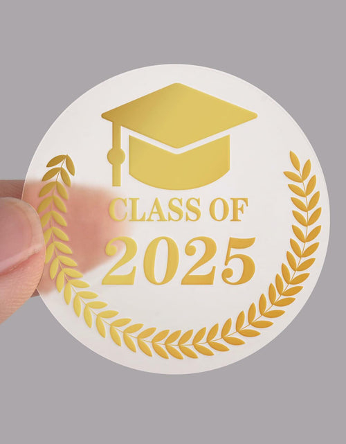 Load image into Gallery viewer, Lollutdotu 100PCS Graduation Stickers Class of 2025 Gold Foil Seals 1.6 inch
