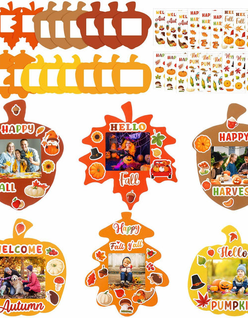 Load image into Gallery viewer, Memorywuu 36 Sets Thanksgiving DIY Crafts Kit Fall Photo Frames Pumpkin Leaf
