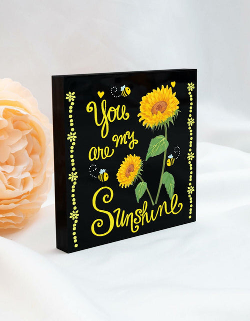 Load image into Gallery viewer, Crizaor You Are My Sunshine Inspirational Acrylic Keychain Black
