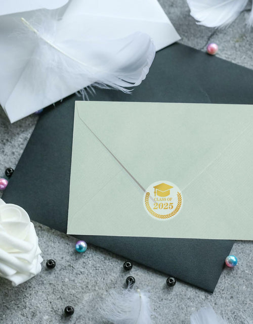 Load image into Gallery viewer, Lollutdotu 100PCS Graduation Stickers Class of 2025 Gold Foil Seals 1.6 inch
