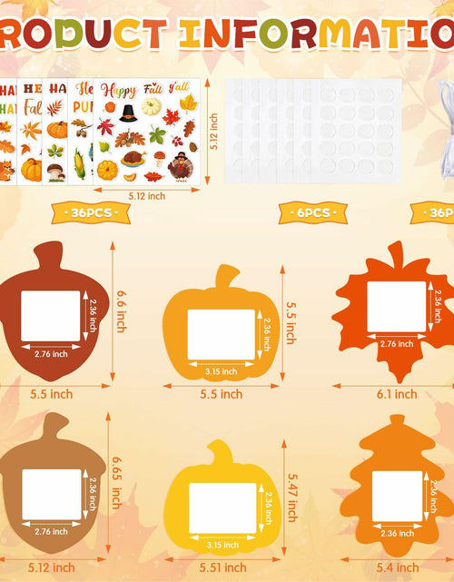 Load image into Gallery viewer, Memorywuu 36 Sets Thanksgiving DIY Crafts Kit Fall Photo Frames Pumpkin Leaf
