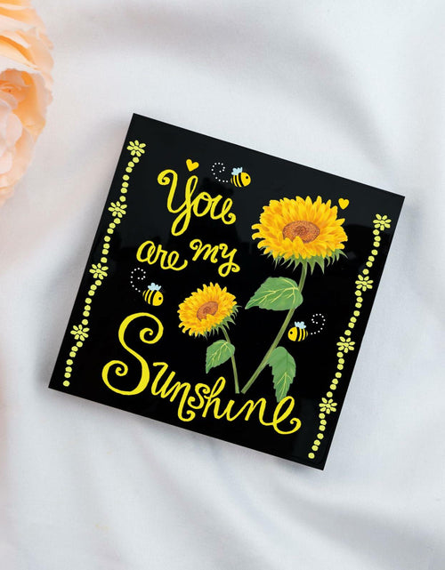 Load image into Gallery viewer, Crizaor You Are My Sunshine Inspirational Acrylic Keychain Black
