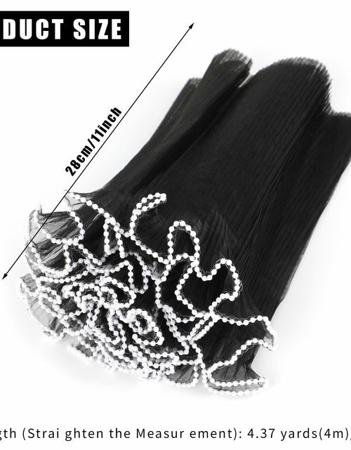 Load image into Gallery viewer, CCINEE 4.37 Yards Black Pearl Wrinkled Flower Wrapping Mesh Paper Wedding
