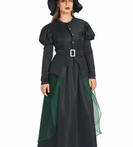 IKALI Women Gothic Witch Costume Black Halloween Hat Size 8-10