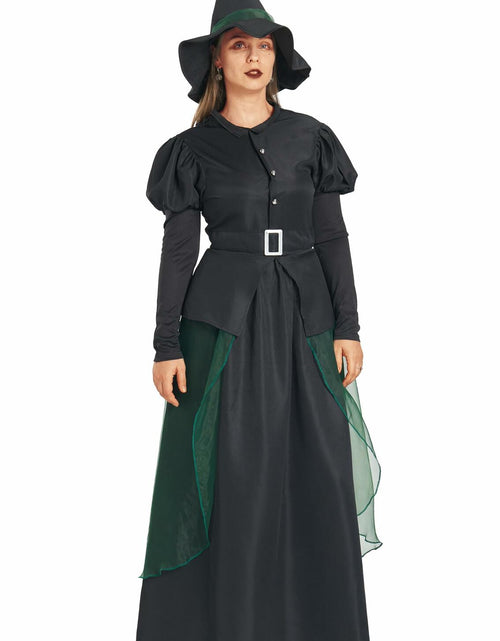 Load image into Gallery viewer, IKALI Women Gothic Witch Costume Black Halloween Hat Size 8-10
