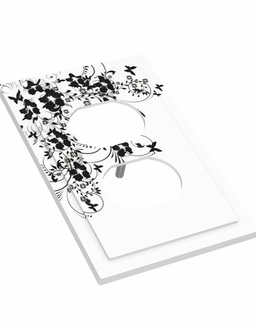 Load image into Gallery viewer, sptvan Black Flower Butterfly 1 Gang Duplex Wall Plate Outlet Cover 5x3 IN
