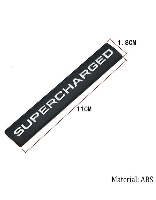Load image into Gallery viewer, ChezMax 2Pcs 3D Raised Supercharged Car Emblem Badge Sticker Silver Red
