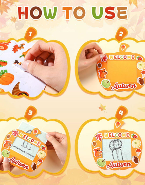 Load image into Gallery viewer, Memorywuu 36 Sets Thanksgiving DIY Crafts Kit Fall Photo Frames Pumpkin Leaf
