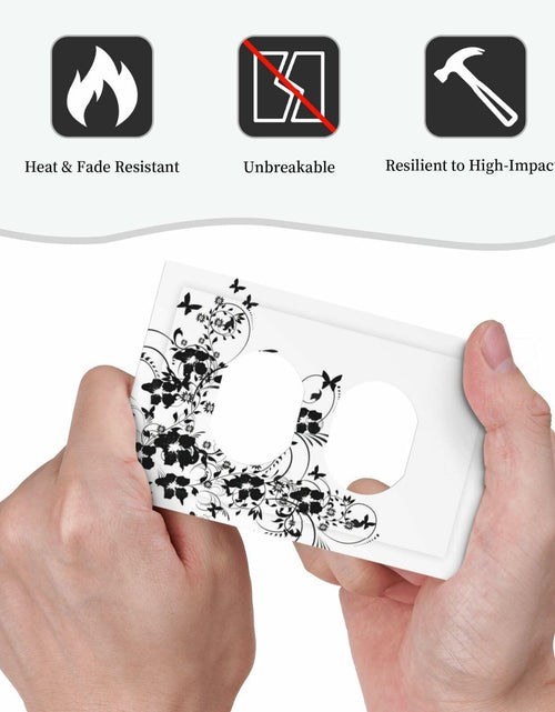 Load image into Gallery viewer, sptvan Black Flower Butterfly 1 Gang Duplex Wall Plate Outlet Cover 5x3 IN
