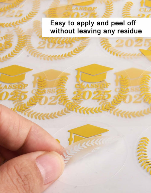 Load image into Gallery viewer, Lollutdotu 100PCS Graduation Stickers Class of 2025 Gold Foil Seals 1.6 inch
