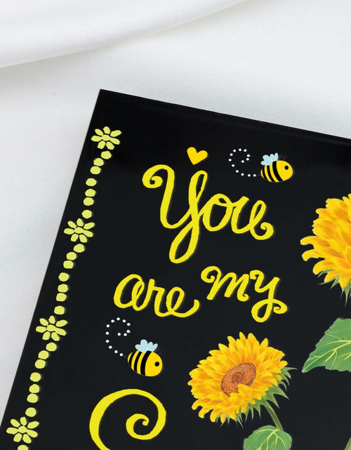 Load image into Gallery viewer, Crizaor You Are My Sunshine Inspirational Acrylic Keychain Black
