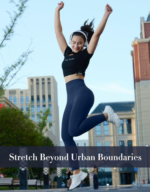 Load image into Gallery viewer, LUMIVAE High Waisted Tummy Control Butt Scrunch Leggings Naval Academy Size S
