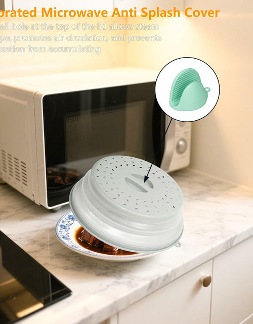 Load image into Gallery viewer, ICEICE Microwave Splatter Cover BPA-Free Vented Lid with Gloves Grey 1Pc
