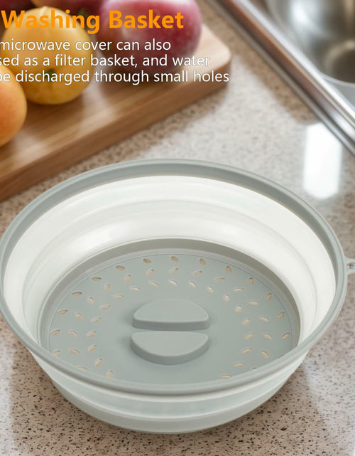 Load image into Gallery viewer, ICEICE Microwave Splatter Cover BPA-Free Vented Lid with Gloves Grey 1Pc
