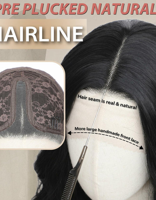 Load image into Gallery viewer, BUPPLER 18 Inch Medium Wavy Synthetic Wig Middle Part Light Brown
