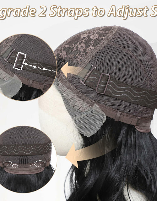 Load image into Gallery viewer, BUPPLER 18 Inch Medium Wavy Synthetic Wig Middle Part Light Brown
