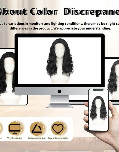 Load image into Gallery viewer, BUPPLER 18 Inch Medium Wavy Synthetic Wig Middle Part Light Brown

