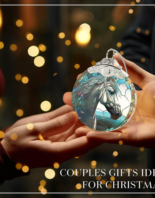 Load image into Gallery viewer, Horse Ornament 2025 Stained Glass Effect Xmas Tree Decoration White
