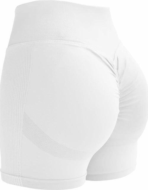 Load image into Gallery viewer, CHAMSHINE High Waisted Tummy Control Butt Lifting Workout Shorts White Size M
