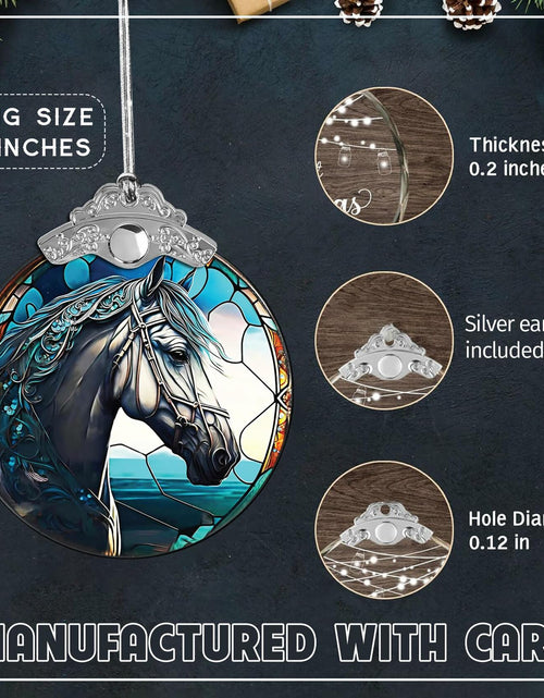 Load image into Gallery viewer, Horse Ornament 2025 Stained Glass Effect Xmas Tree Decoration White
