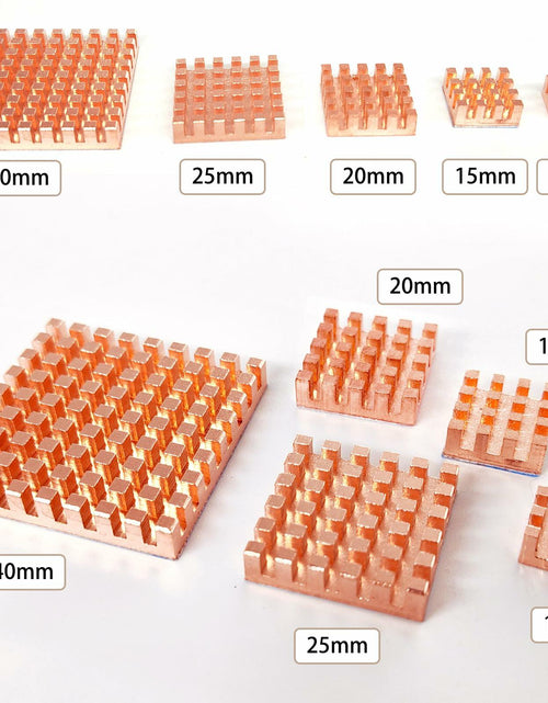 Load image into Gallery viewer, Haojiaho Pure Copper HeatSink 0.59x0.59x0.24in Adhesive Tape 2PCS Copper
